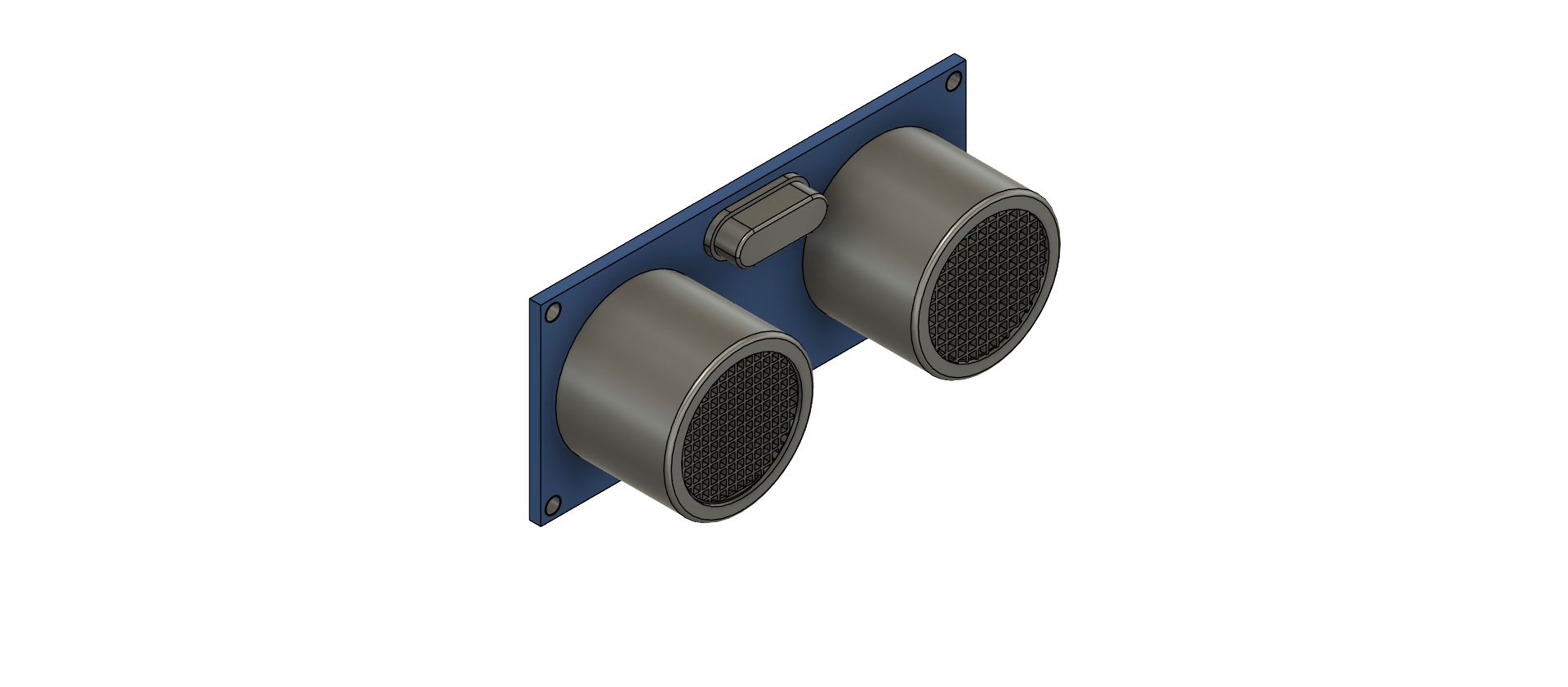Fusion 360 model of an ultrasonic distance sensor