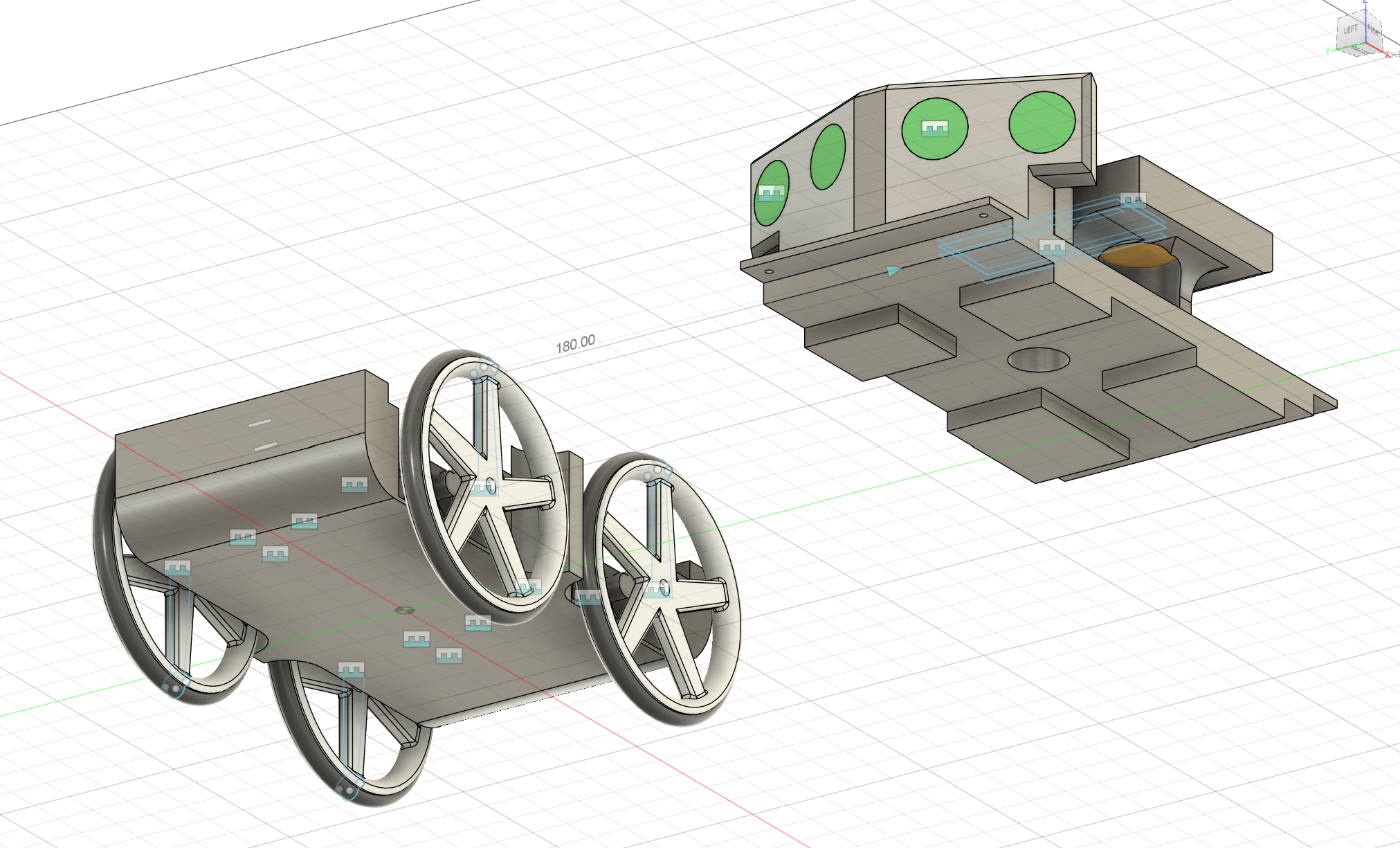 CAD detail of the angled sensor mount plate